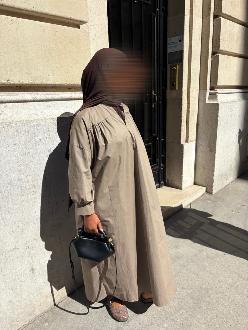 ROBE POPELINE - MOCHA