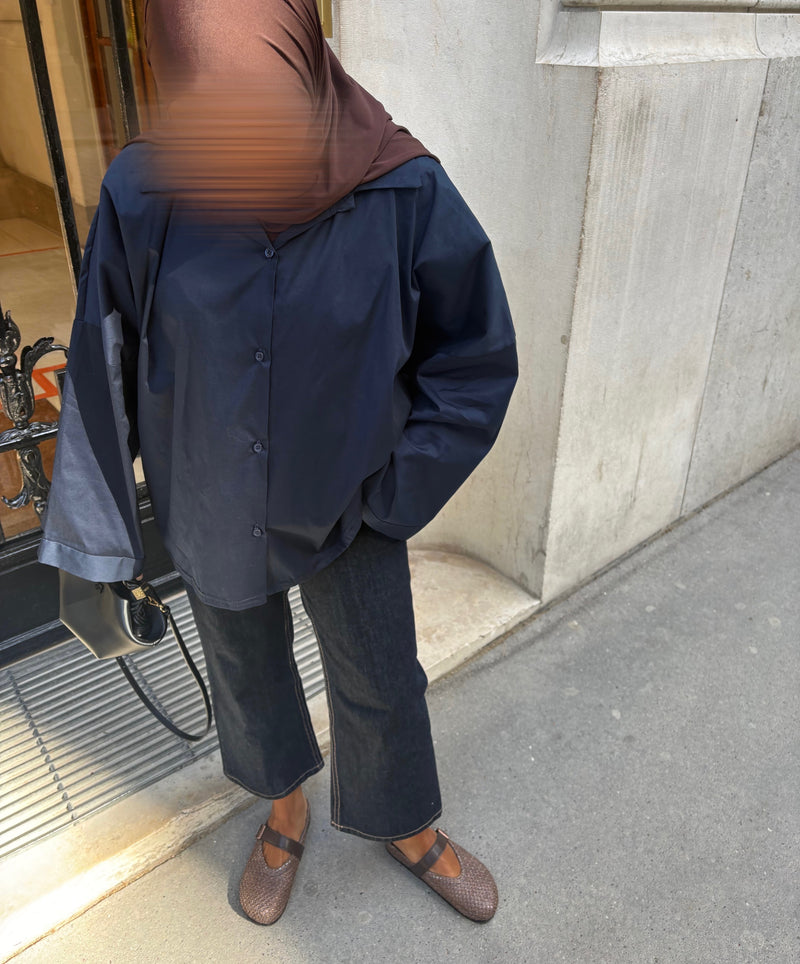 CHEMISE OVERSIZE - MARINE