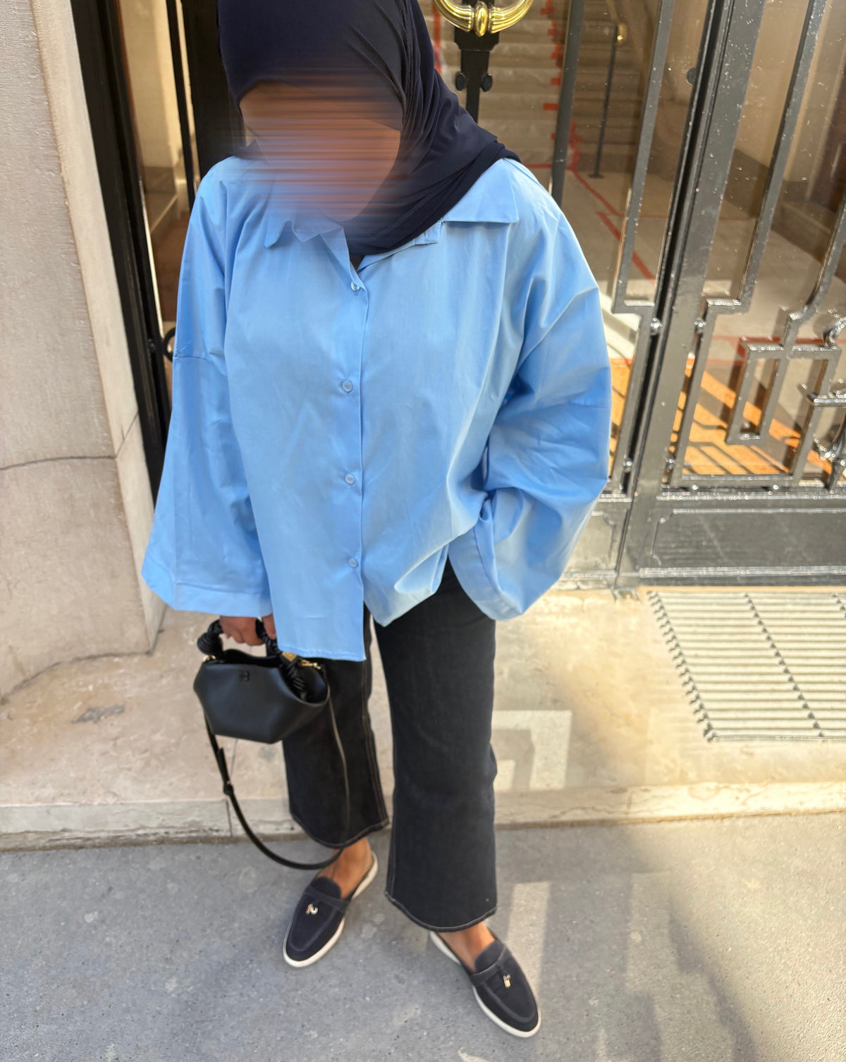CHEMISE OVERSIZE - BLEU
